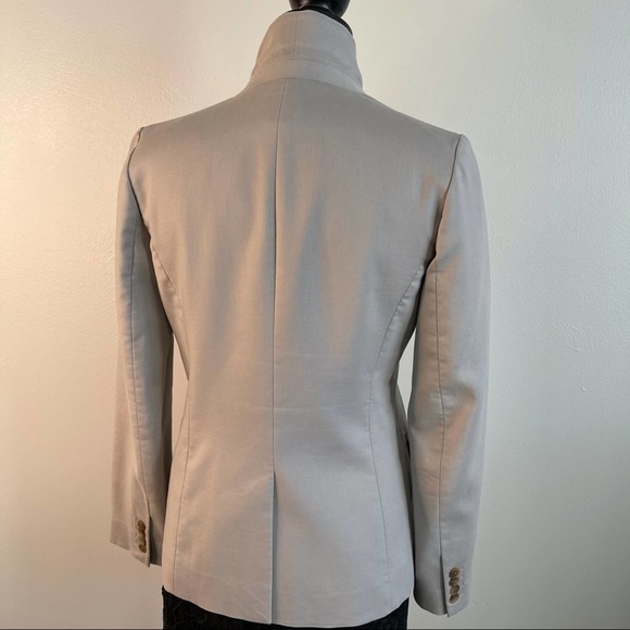 J.Crew Cotton Blazer Lined Pockets Buttons Size 4 Small Neutral Capsule Basic - Picture 5 of 16